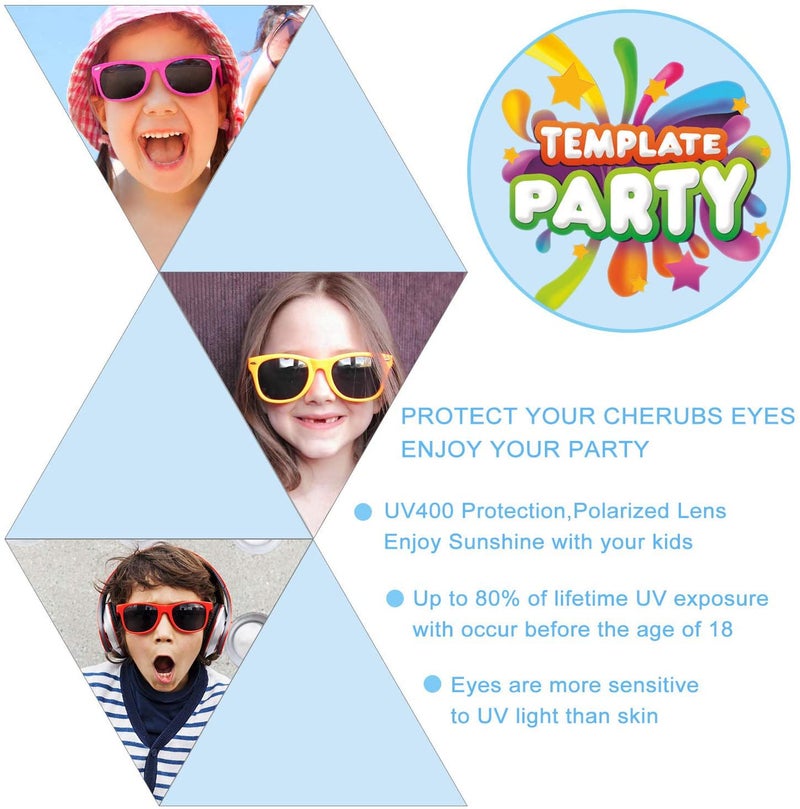GINMIC Kids Sunglasses Party Favors, 12Pack Neon Sunglasses for Kids, Boys and Girls, Great Gift for Birthday Party Supplies, Beach, Pool Party Favors, Fun Gift, Party Toys - Image 5